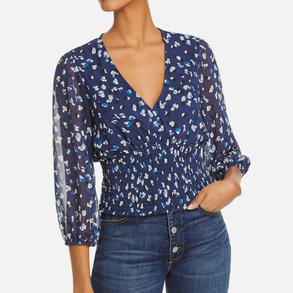 AQUA - Smocked Blue Blouse